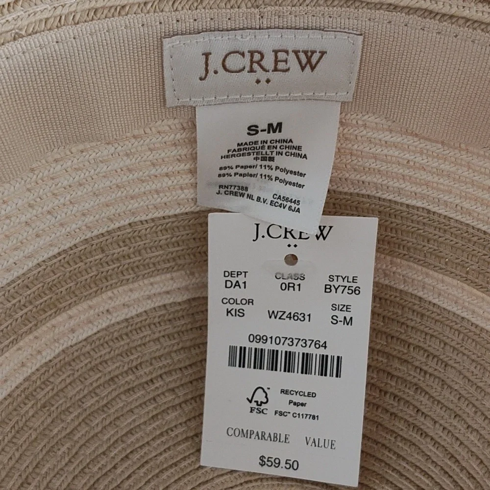 New J.Crew Striped Straw Hat